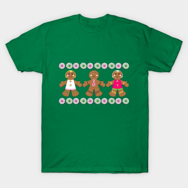 Gingerbread People Christmas Cookies T-Shirt by 2HivelysArt